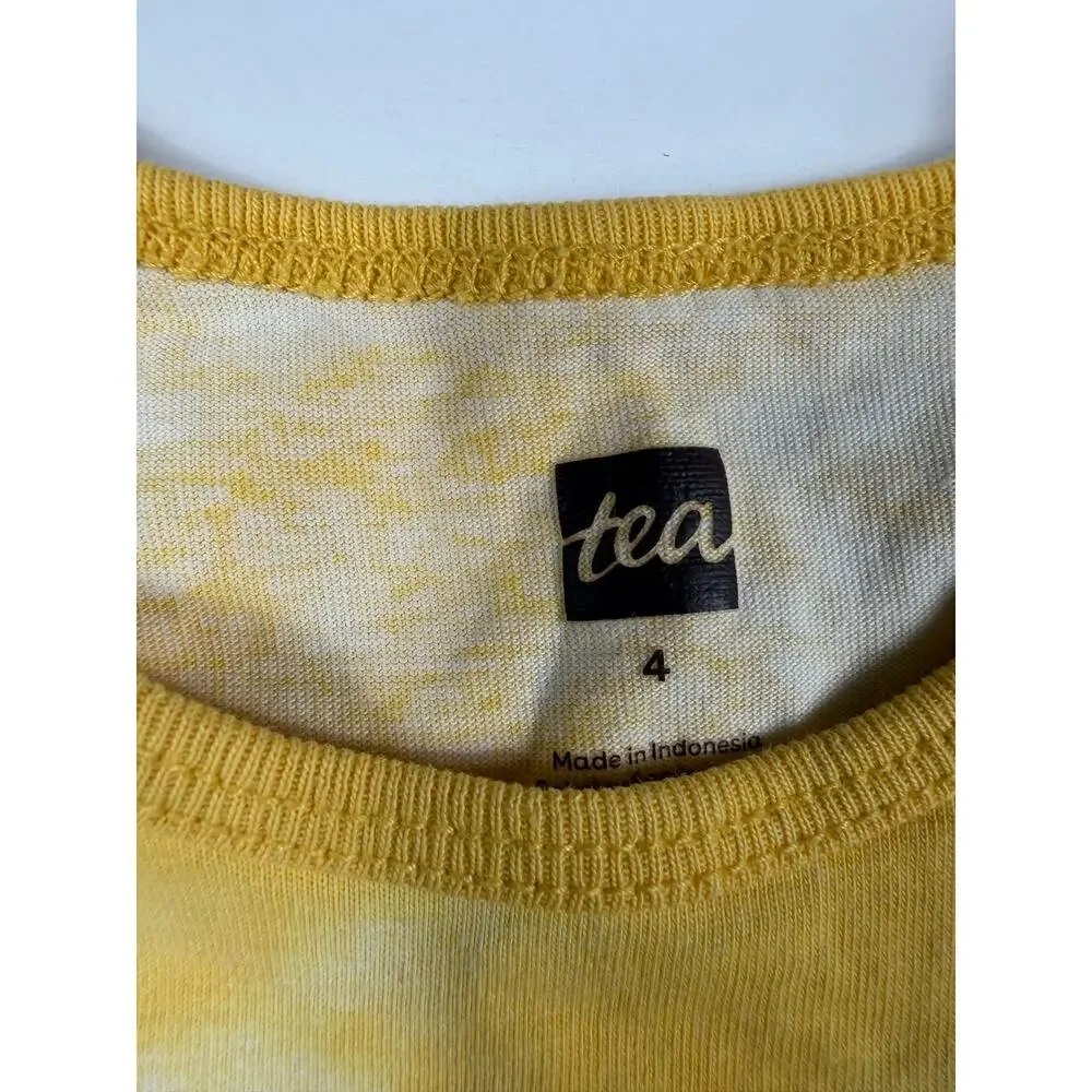 Tea Collection Popsicle Tie Dye Tank Top Yellow Rainbow Girls Size 4